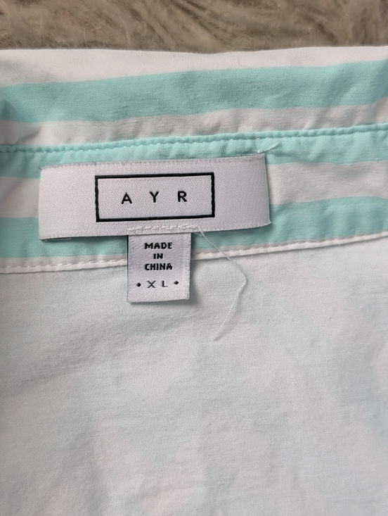 EUC AYR The Deep End Button Down Shirt in Teal Wasabi - Picture 8 of 16